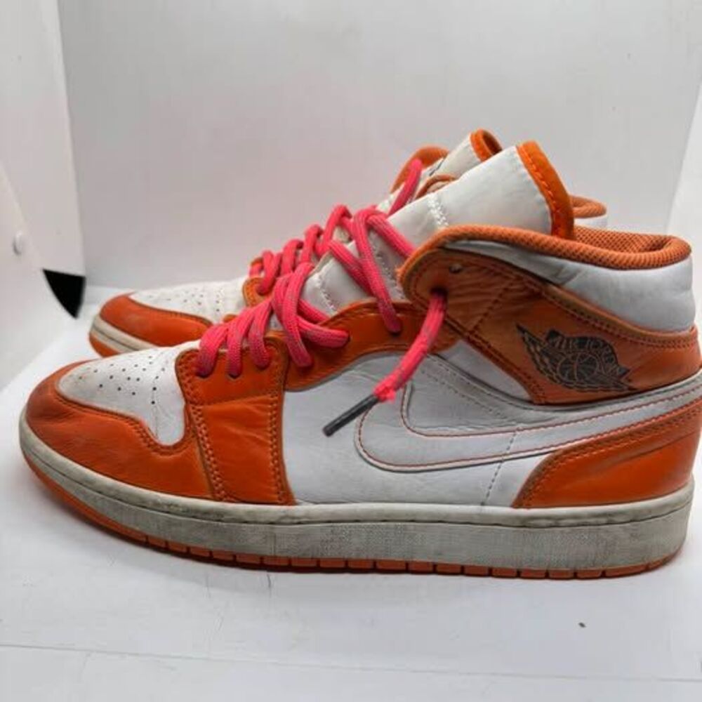 Nike Air Jordan 1 Mid Electro Orange Mens 9.5 shoes sneakers